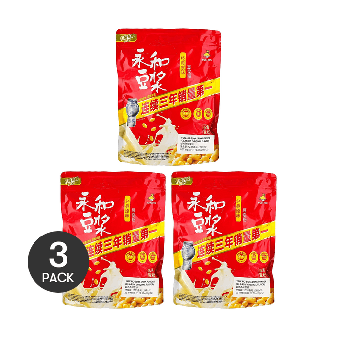 豆乳パウダー - 非遺伝子組み換え、12パック、12.35オンス×3【3パック】
