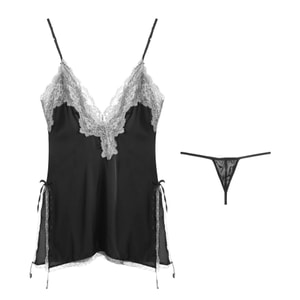 Grey Nightdress + Thong One Size