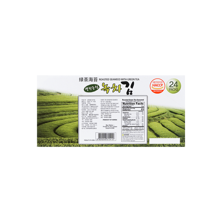韩国NH农协 绿茶烤海苔 即食包饭紫菜 整箱装 4g*24包 4