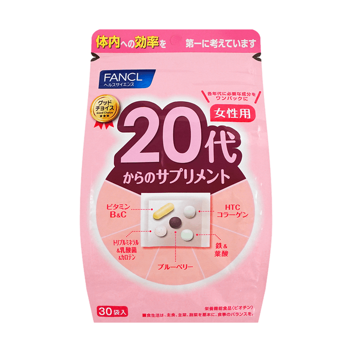 [일본 직배송] 일본 FANCL 여성 20세 이상 종합영양팩 30봉