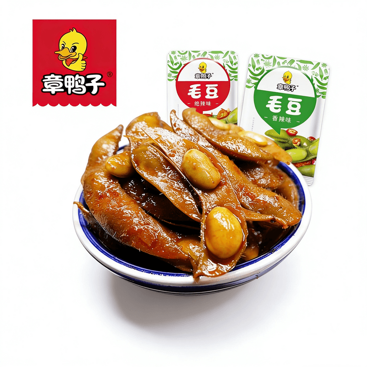 Edamame, marinated vegetarian snack, suitable with rice or as a side dish with drinks, spicy marinated edamame ready to eat 5 packs about 100g, flavours shipped randomly 10