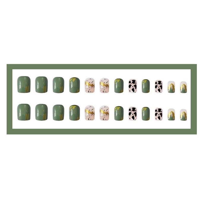 Luxury Reusable Fake Nails 24pcs/boxes #Rose Gold Leopard print Free Gift Nail Art Kit