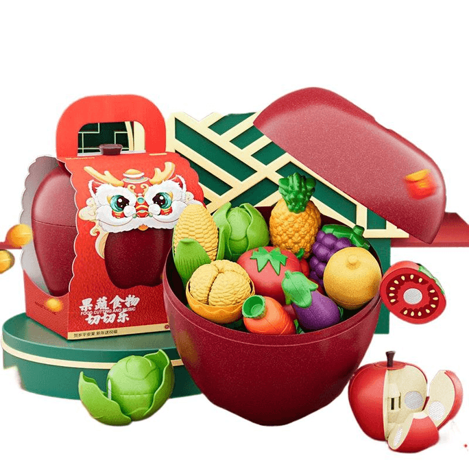 【中国直送】子供用 果物と野菜のカット楽しい 男の子 女の子用 キッチンままごと 皮をむいたり、かじったり、切ったりできる野菜のおもちゃ 赤ちゃん用 25点セット 1セット