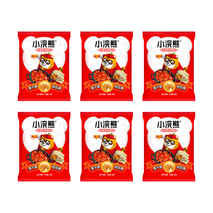 【Value Pack】Spicy Crab Crispy Noodles - Crunchy Snack, 1.23oz*6