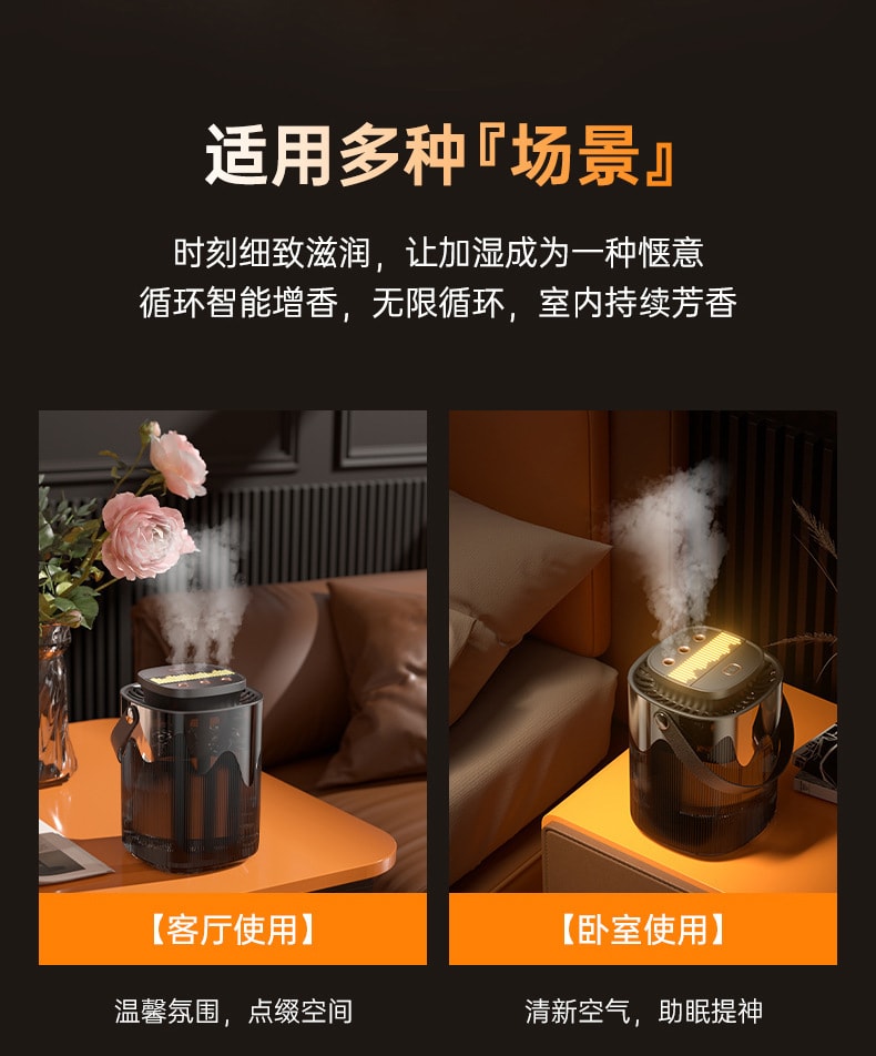 加湿器USB充电卧室夜灯加湿器家用办公室香薰雾化器 1 把