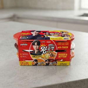 Faker × Wang Tukong Jumbo Noodle - Korean Instant Ramen With Soup Base, 3 flavors *2 , 4.23 oz*6 Pack 【King Of Legend】