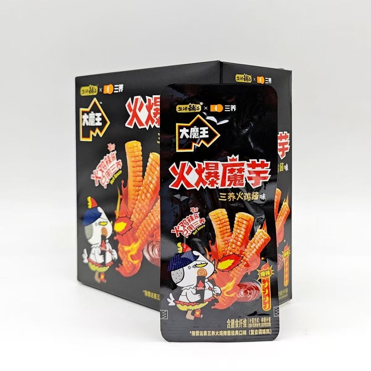44极品帝王三棱 中国直邮】 盐津铺子大魔王火爆魔芋经典三养火鸡面酱味15g/5包休闲食品
