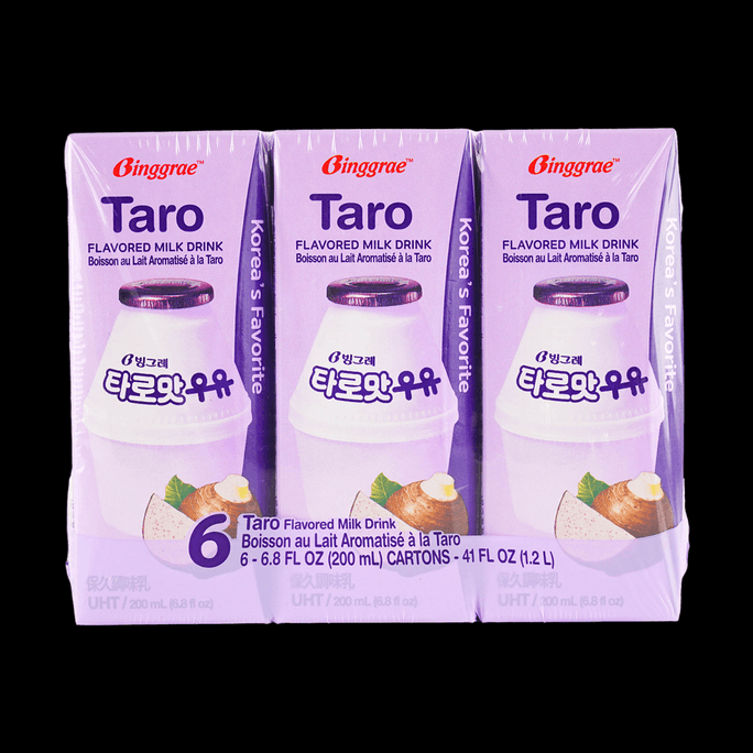 BINGGRAE Korean Taro Milk, 6-Pack, 40.5 fl oz