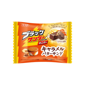 【日本直郵】 日本 有樂製果 黑雷神迷你條 焦糖奶油夾心 118g