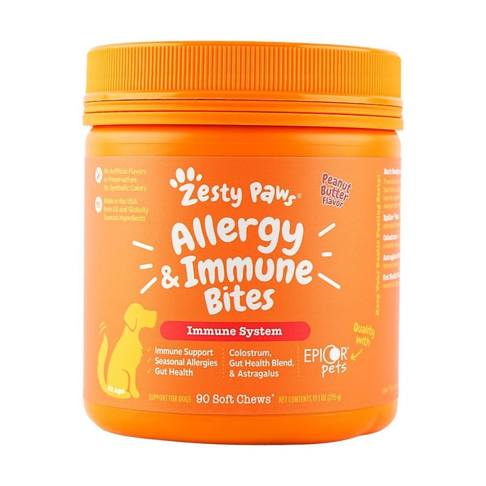 Zesty Paws Allergy & Immune Bites for Dogs 90 Chews