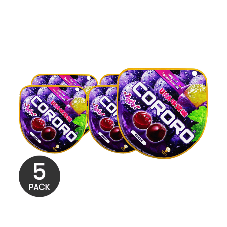 UHA Mikakuto Cororo Fruit Juice Gummy Candy Grape Flavor, 1.69 oz