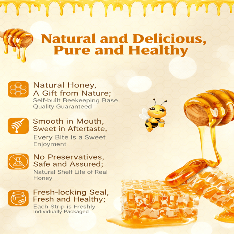 【Livraison directe du Canada】 Junxiang Miel de tilleul Miel pur naturel sauvage 300g (10gX 30p) pour le thé de l'après-midi, les infusions, les boissons, l'assaisonnement du miel ! Peut être utilisé pour les boissons, la cuisine, la pâtisserie, ou consommé directement, emballage individuel pratique pour le bureau et la maison. Cadeau de fête. 3