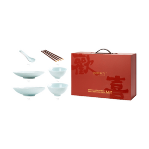 Blue Print East Oriental Jingdezhen Ceramic Tableware Bowl Plate National Beauty Fragrant 18-Piece Set (4.5-inch Bowl * 