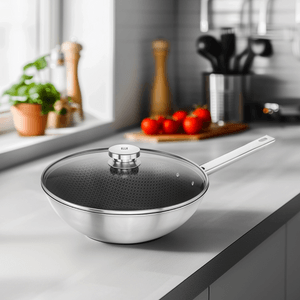 Joy Plus Stainless Steel Nonstick Wok with Lid 12"