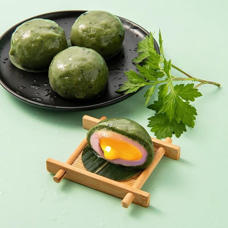 청단 - 녹색 쌀공, 타로 페이스트와 커스터드 맛, 4개, 7.05온스 7