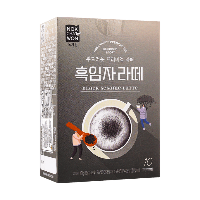 韩国NOKCHAWON 黑芝麻拿铁 奶茶冲饮粉 10条装 180g