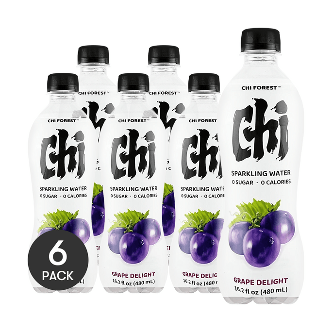 元气森林 夏黑葡萄味苏打气泡水 480ml*6瓶【超值装】【0糖0脂0卡】