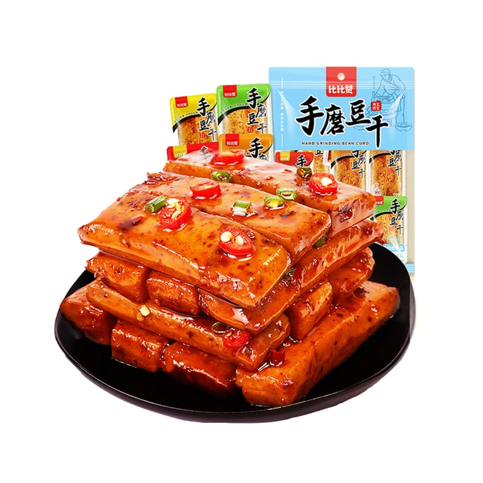 Hand ground dried beans snacks Dried bean curd Spicy strip A packet Snack food instant Mix flavors 250g