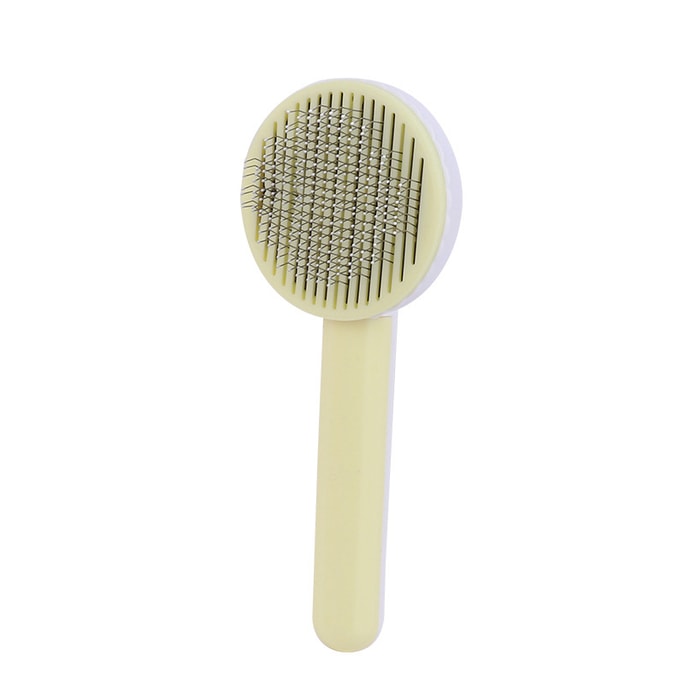 【中國直郵】尾大的喵 寵物按摩刷 寵物除毛清潔器 橘黃色 寵物用品