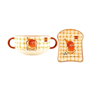 Toast Star Man Cute Cartoon Ceramic Breakfast Bread Plate 7.85 Inch