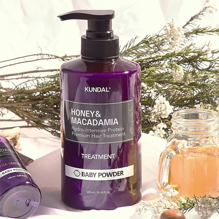 Honey & Macademia Hydro-Intensive Protein Premium Nature Treatment #Baby Powder, 16.9 fl oz +Shampoo 16.9 fl oz 3