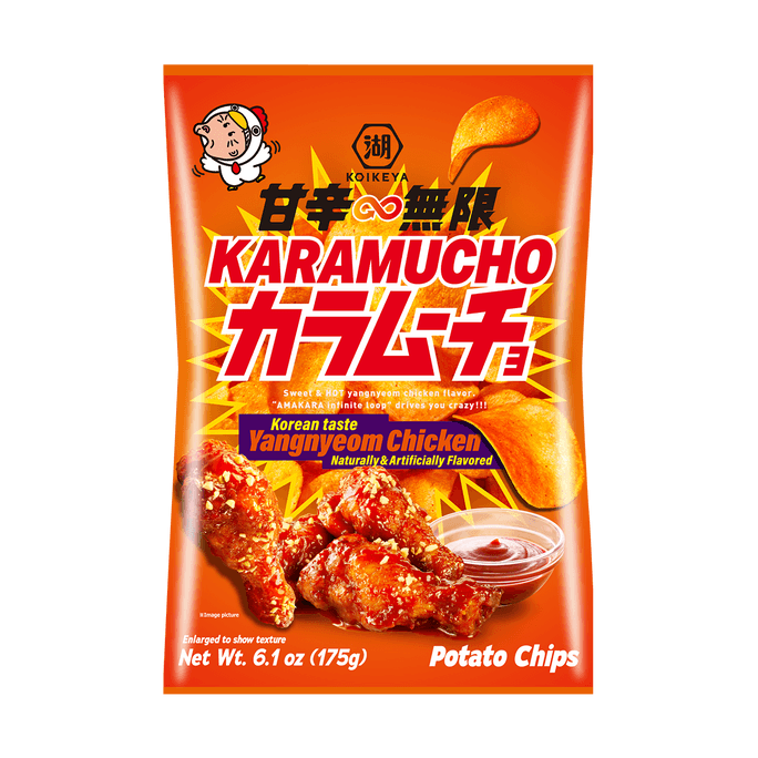 日本KOIKEYA湖池屋 咔辣姆久 薯片 韩式甜辣炸鸡味 175g