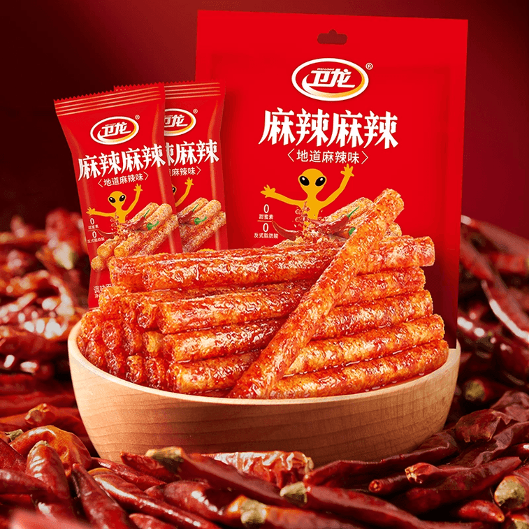 【중국 직배송】 웨이롱 매운맛 라면 스낵 500g 3