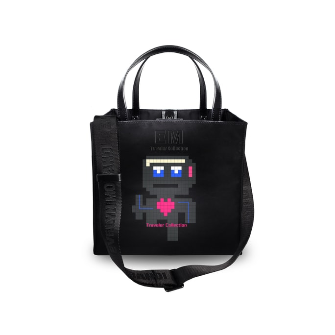 Neutral Designer New Pixel Robot Print Personalized Travel Nylon Crossbody Bag (Small)1pcs