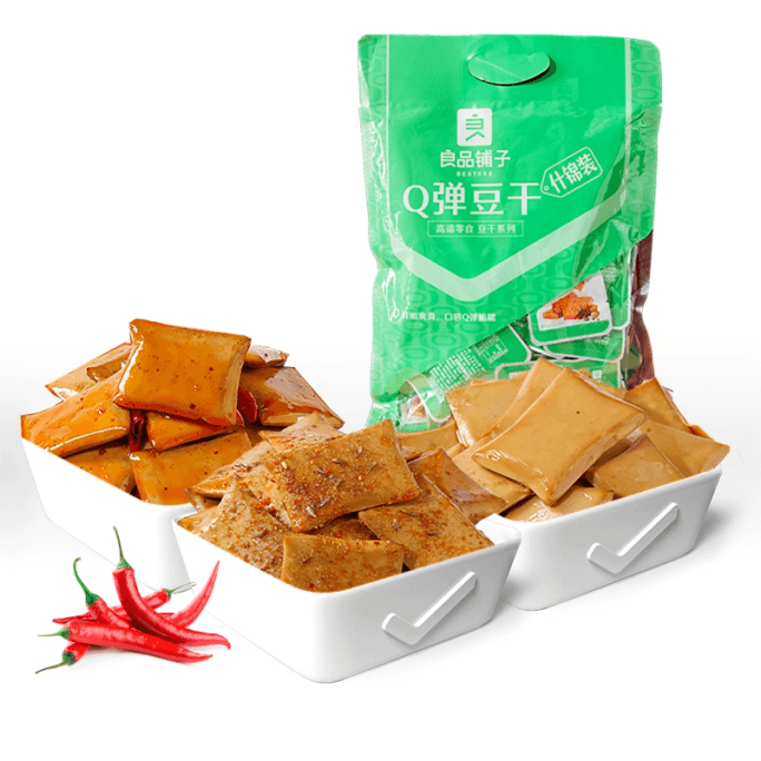 【中国直邮】 良品铺子 香菇豆干小包装零食五香味辣条300克30只装