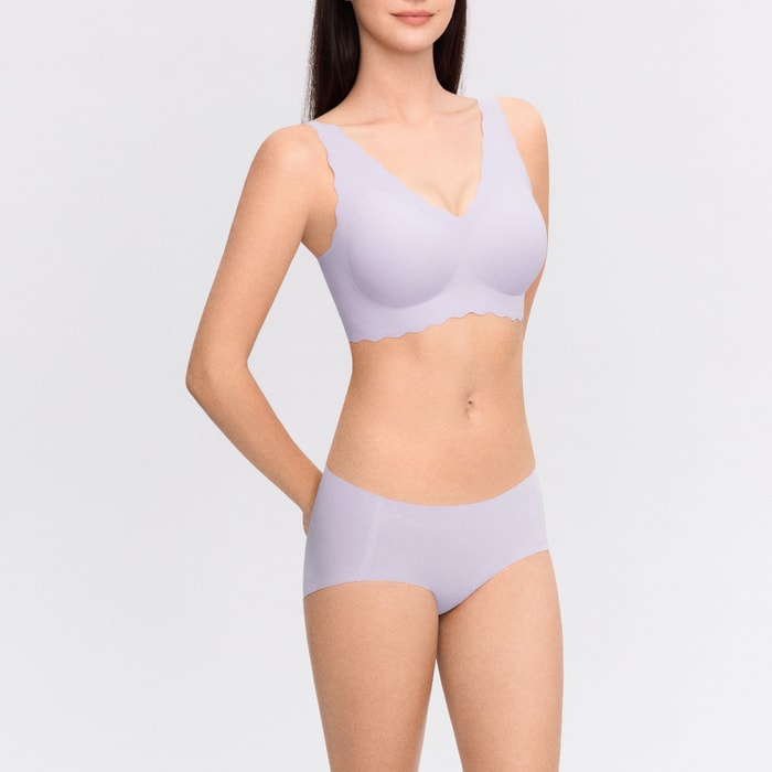 One size Seamless Bralette for Women, no underwire, comfortable Bras for Women -Light Purple