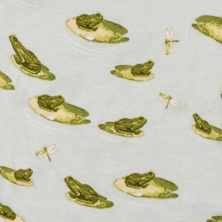 MOM LOVES ME 64113 リーピングフロッグプリント 3層ガーゼ ラージコンフォートブランケット 3