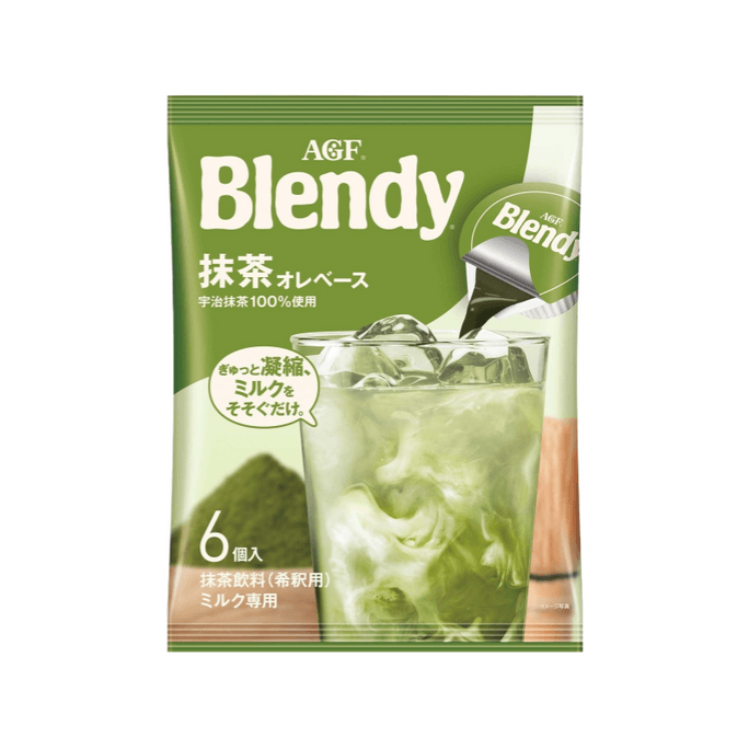 【日本直郵】 日本 AGF BLENDY 抹茶牛奶濃縮液 6個裝