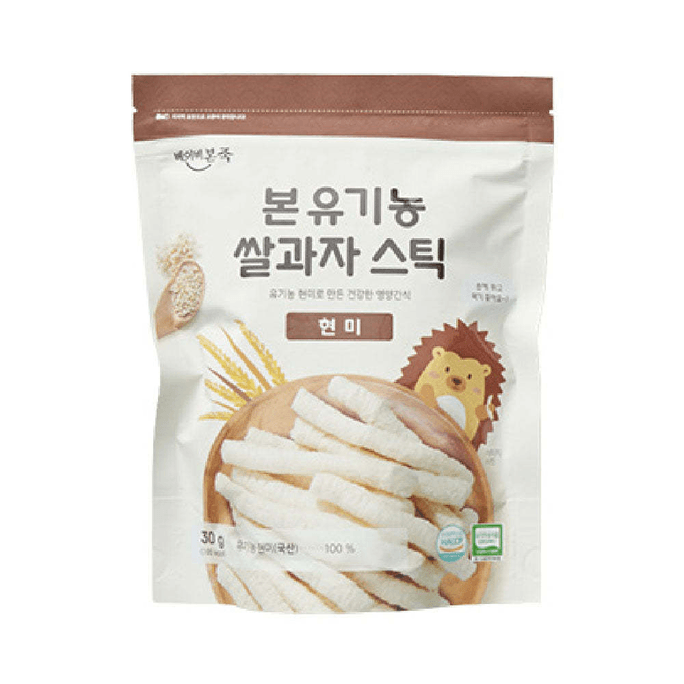 베이비본죽 유기농 쌀과자 스틱 현미 30g 