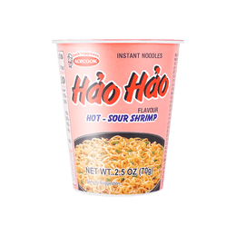 Hao Hao Sour Hot Shrimp Flavor Cup Noodles 70g