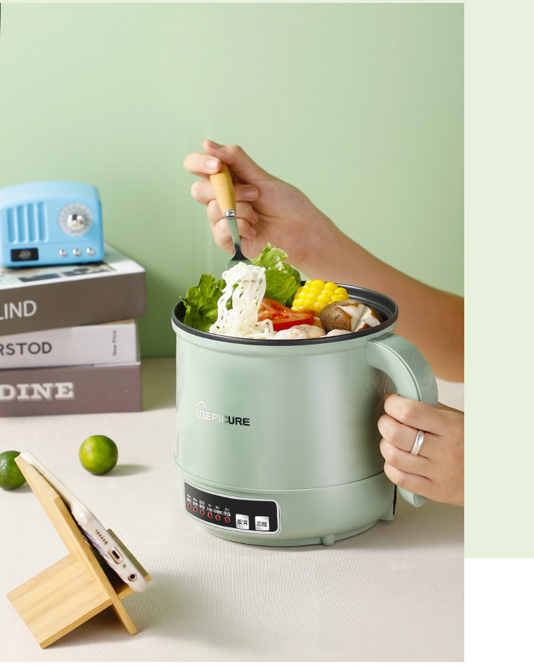 【中国直邮】 多蒙 1.7L电煮锅多功能电锅学生迷你电锅-白色智能单锅 1 把