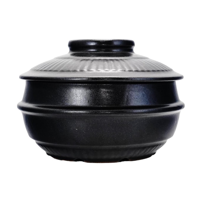 내열성이 뛰어난 한국산 옹기 그릇 (뚜껑 포함, 전자레인지 사용 가능) 1개