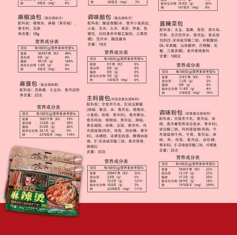 巴佬翁 【必吃推薦】東北風味大碗黏糊麻辣燙麻醬老式速食388g{一碗9包料}