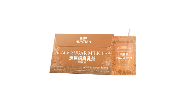 HUATIAN Roasted Brown Sugar Instant Milk Tea, 4.94 oz 【0 Sugar