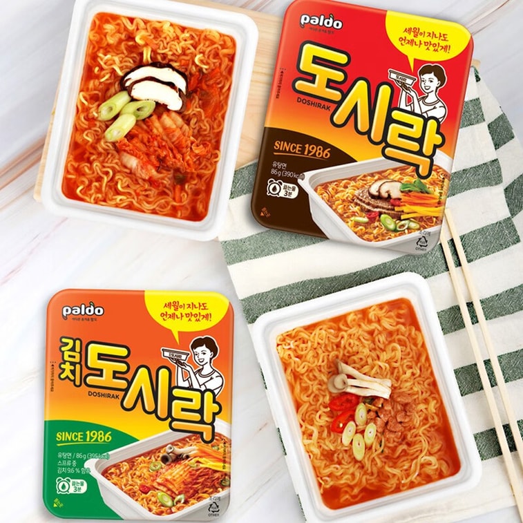 Korea imported paldo instant noodles beef & kimchi bowl noodles 86g*2Pack ramen noodles and instant food 4