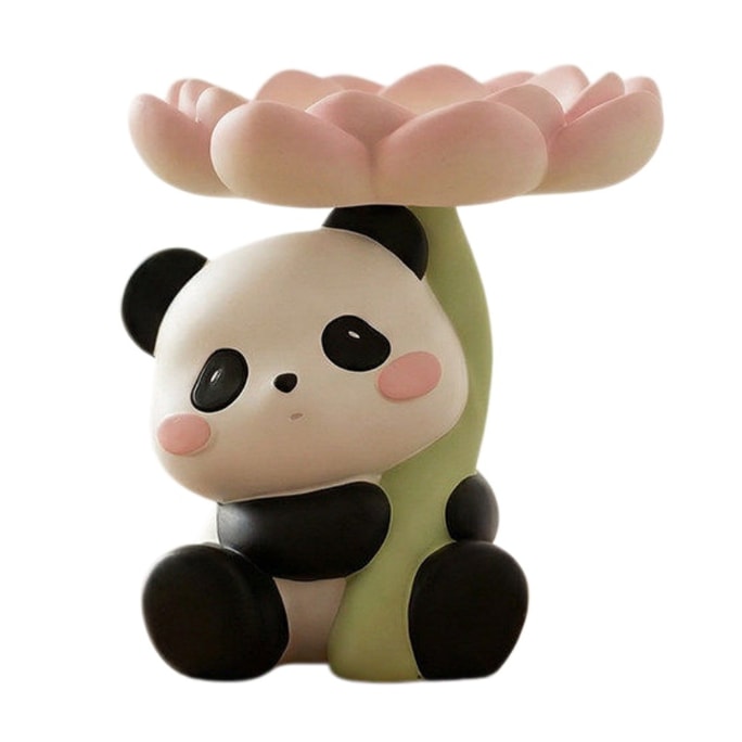 Panda Storage Ornament Luxury Lotus Craft Foyer Key Organizer New Home Art Decor 1pic