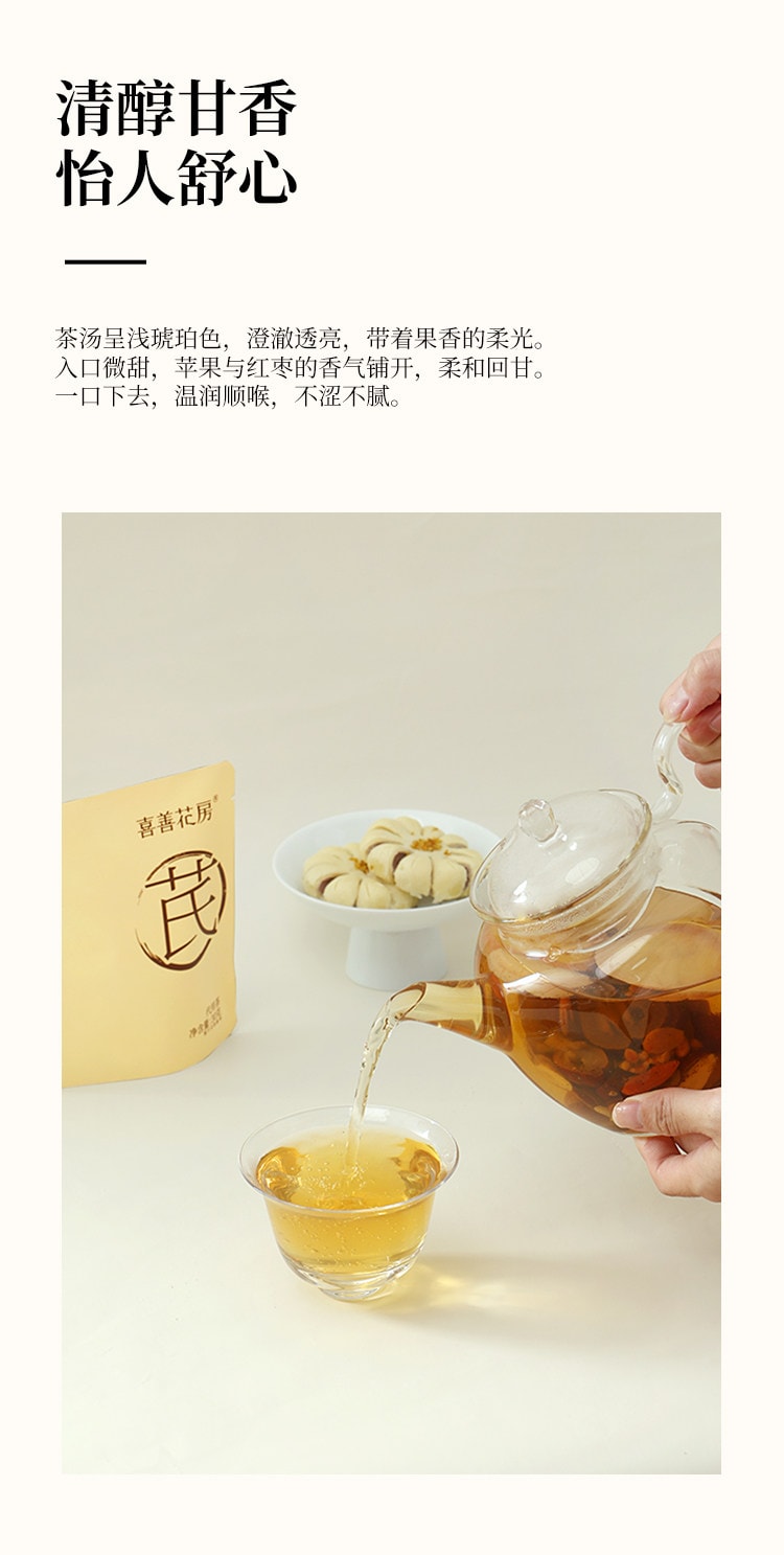 喜善花房 蘋果黃耆茶 30g 臉色紅潤 香港富太水【紅棗、蘋果、無花果、黃耆、枸杞、麥冬】