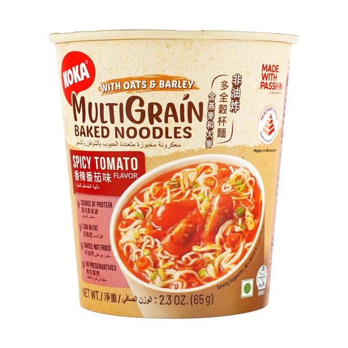 KOKA Multigrain Baked Noodles Cup – Spicy Tomato Flavor 2.29oz