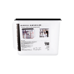 日本INOMATA 厨房密封保鲜透明收纳盒 黑盖深型