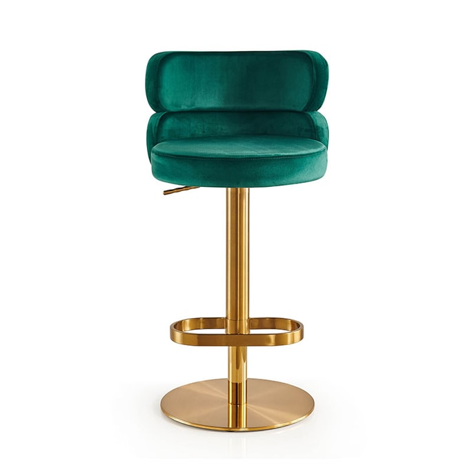 [Ready stock in the United States] LUXMOD lifting and rotating bar chair green velvet single seat