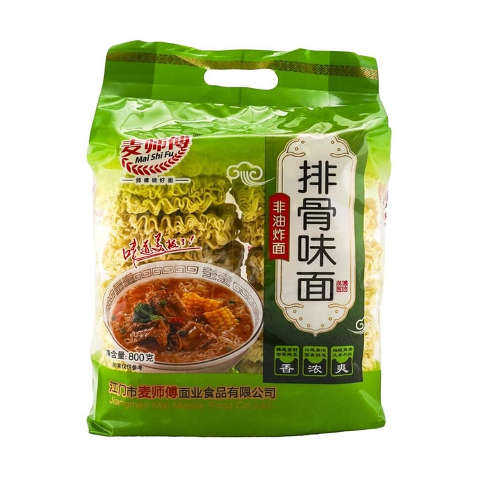 麦师傅 排骨味面 非油炸方便面饼 800g