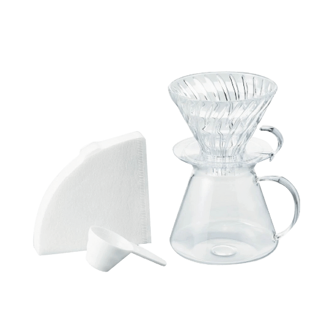 HARIO||简约手冲滴漏玻璃咖啡冲泡套装 V60||#S-VGBK-02-T 1套