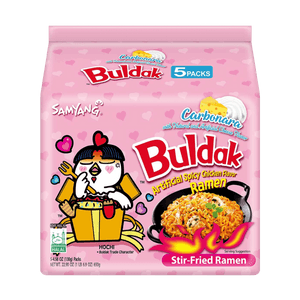 Korean Buldak Noodles Carbonara Stir-Fried Ramen Carbonara Hot Chicken Flavor - 5 Packs* 4.58oz【Trending on TikTok】
