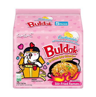 Korean Buldak Carbonara Stir-Fried Buldak Ramen Carbonara Hot Chicken Flavor - 5 Packs* 4.58oz【Trending on TikTok】