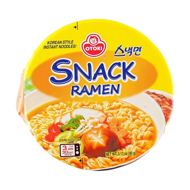 Snack Ramen, Korean Style Instant Noodle, Traditional Korean Instant Ramen, Bowl , 3.17 oz