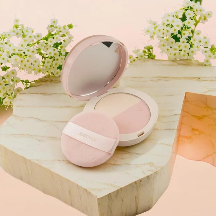 Multi-Use Illuminating Powder Palette, Highlighter & Blush Duo, 0.32 oz #W01 Milky Mist Pink【HOT】 4